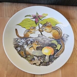 Chipmunks And Trillium 1977 Limited Edition Mother's Day Plate by Halbert's